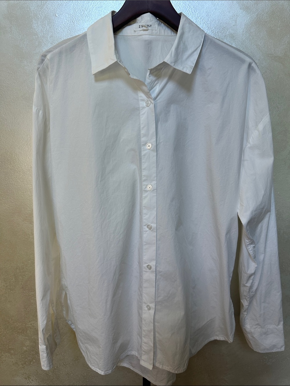 Z Supply Elevated Poplin Relaxed Button Up Top sz large